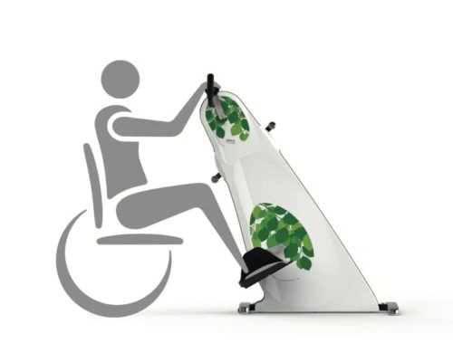 Active-passive exerciser for wheelchair use
